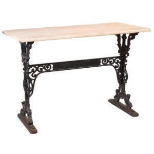 Cast-Iron Base Table with Marble Top