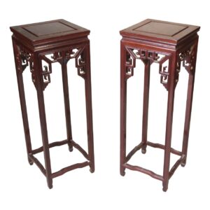 Pair of Hardwood Asian Plant Stands