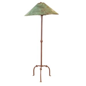 Floor Lamp with Patinated Metal Shade