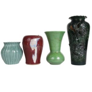 Four Glazed Ceramic Vases