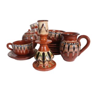 Set of Bulgarian Troyan Redware Pottery Items