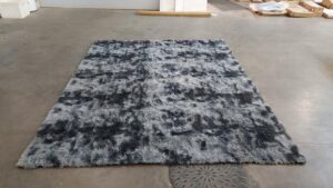 8x10ft Gray+Black Rug