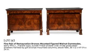 Restauration Bronze Mounted Figured