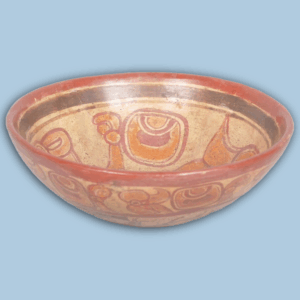 Mayan Copador Polychrome Pottery Bowl