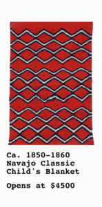 Ca. 1850-1860 Navajo Classic Child's Blanket