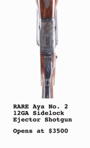 RARE Aya No. 2 12GA Sidelock Ejector Shotgun