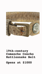 19th-century Comanche Concho Rattlesnake Belt