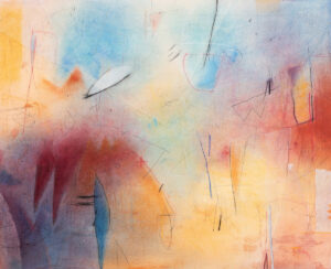 Emmi Whitehorse (American/Navajo, b. 1957), Kin Nah Zin II #226, mixed media on paper, 27.5″ x 39″.