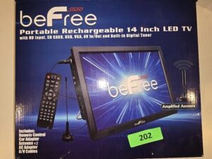 beFree Sound Portable Rechargeable 14 Inch LED TV