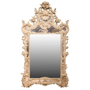 Louis XV Carved and Painted Walnut Mirror