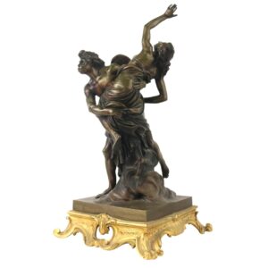 After Louis-Simon Boizot, Boreas Abducting Oreithyia, Patinated bronze
