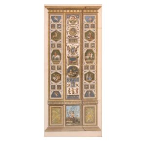 Giovanni Volpato, Section of the Vatican Loggias, Hand-Colored Engraving
