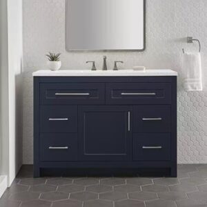 Clady 49 in. Single Sink Deep Blue Bath Vanity