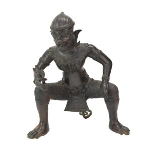 Asian Bronze Statue of Temple Guardian