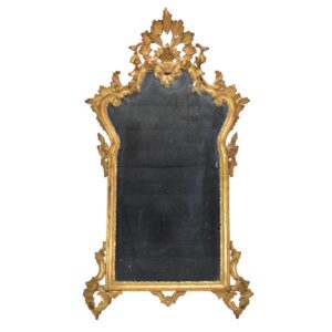 Antique Rococo Style Parcel Gilt Hanging Wall Mirror