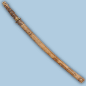 Japanese Katana with Leather Wrapped Scabbard