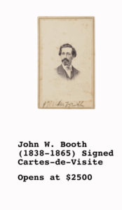 John W. Booth (1838-1865) Signed Cartes-de-Visite