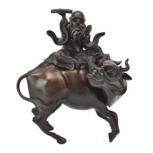 Asian Bronze Shoulao Riding Water Buffalo