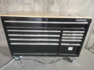 Husky Modular 52 in. W 10-Drawer Black Mobile Workbench Cabinet