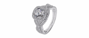 925 Sterling Silver Moissanite Ring Set