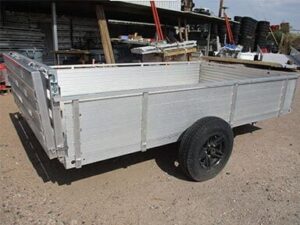 Approx. 6ftx10ft Single Axle Aluminum Trailer With Folding Ramp