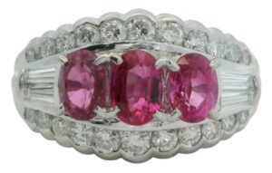Platinum 2.35 ct Natural Ruby & Diamond Ring