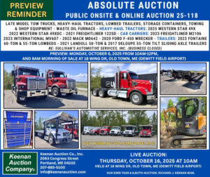 Keenan Auction Company Auction 25-118 Reminder