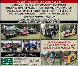 Keenan Auction Company Auction 25-134 Reminder