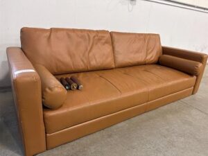 Brown Faux Leather Sofa