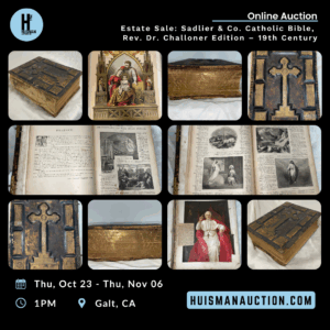 Estate Sale: Sadlier & Co. Catholic Bible, Rev. Dr. Challoner Edition – 19th Century