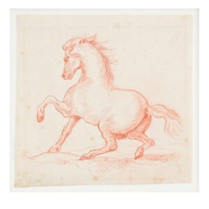 In the Manner of Theodore Gericault, French 1791-1824, Study of a Horse, Red Chalk