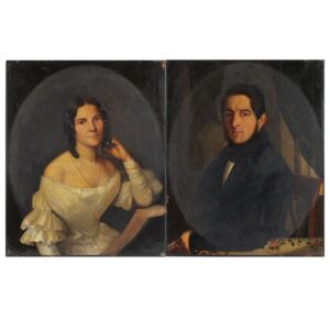 Pair of Portraits of a Couple